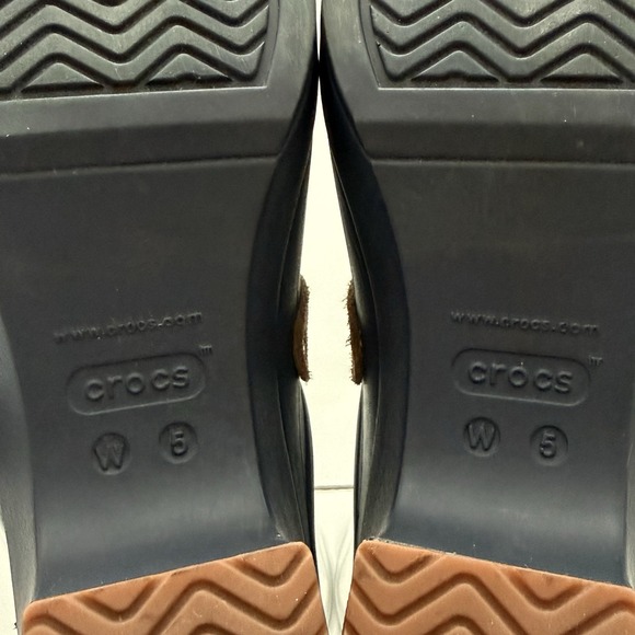 Crocs Sarah Clog Heeled Mule Shoe Women US 5 M EU 35.5 Blue Comfort Platform - Picture 7 of 8